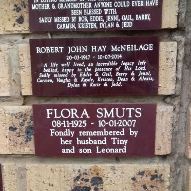 McNEILAGE Robert John Hay 1917-2014 & Edna May 1921-2007 :: SMUTS J.J.P. 1921-2008 & Flora 1925-2007