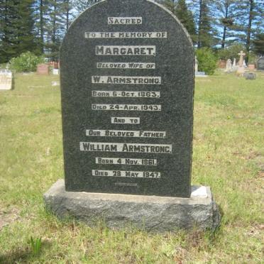 ARMSTRONG William 1861-1947 &amp; Margaret 1863-1943 