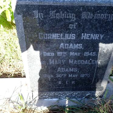 ADAMS Cornelius Henry -1945 :: ADAMS Mary Magdalene -1970