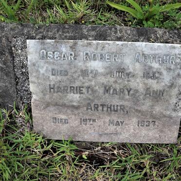 ARTHUR Oscar Robert -19?2 &amp; Harriet Mary Ann -1937