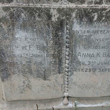 BALZER Wilhem F. 1878-1935 &amp; Anna K. 1883-1946