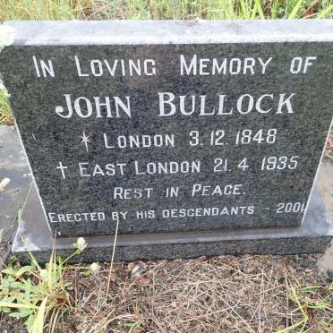 BULLOCK John 1848-1935