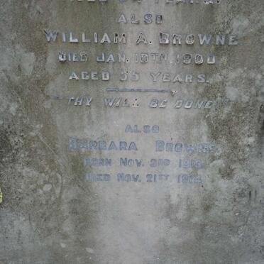 BROWNE John Heitland -1888 &amp; Sarah Ann -1907