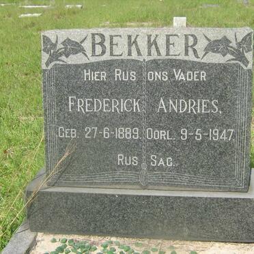 BEKKER Frederick Andries 1889-1947