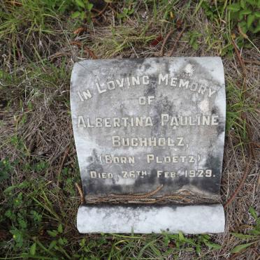 BUCHHOLZ Albertina Pauline nee PLOETZ -1929