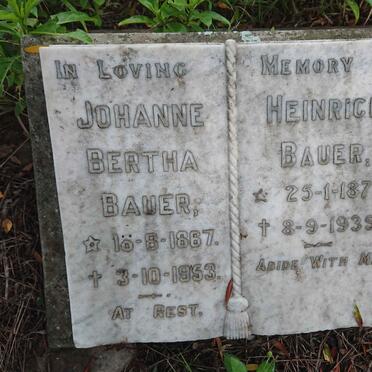 BAUER Heinrich 1877-1939 &amp; Johanne Bertha 1867-1953