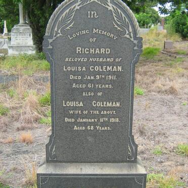 COLEMAN Richard -1911 &amp; Louisa -1918