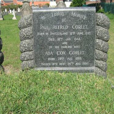 CORLET Paul Alfred 1882-1944 &amp; Ada Cox 1889-1960