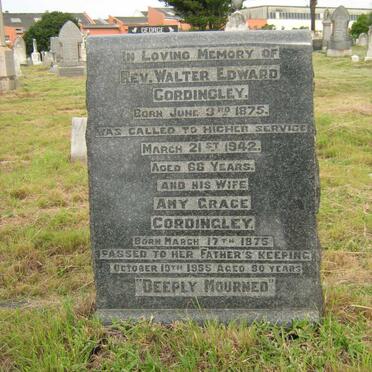 CORDINGLEY Walter Edward 1875-1942 &amp; Amy Grace 1875-1955