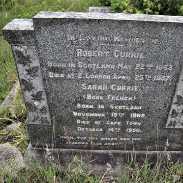 CURRIE Robert 1863-1937 &amp; Sarah FRENCH 1869-1950