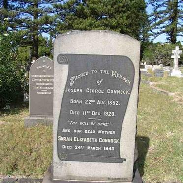CONNOCK Joseph George 1852-1920 &amp; Sarah Elizabeth -1940