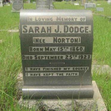 DODGE Sarah J. nee NORTON 1860-1923