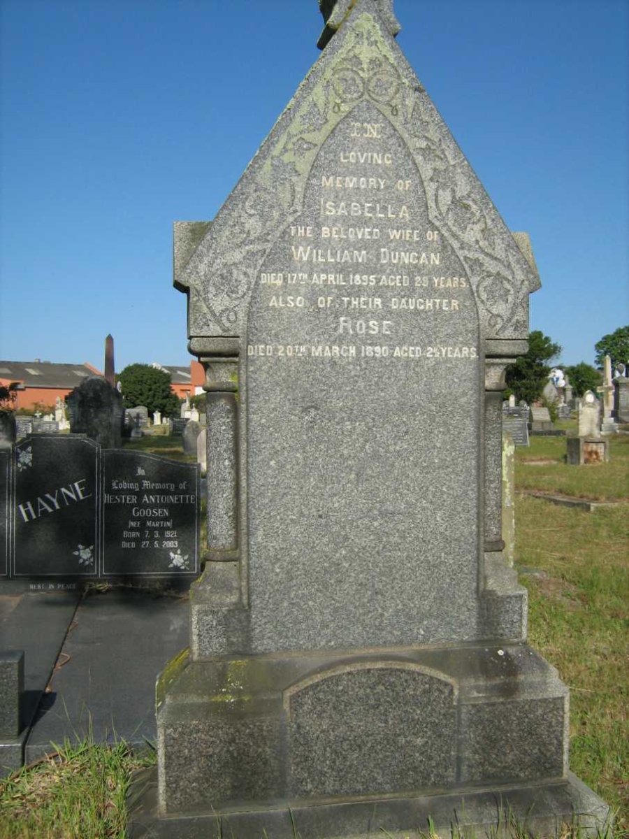 DUNCAN Isabella -1895 :: DUNCAN Rose -1890