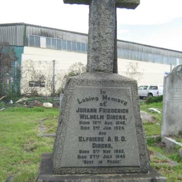 DIRCKS Johan Friederick Wilhelm 1848-1924 &amp; Elfriede A.B.D. 1855-1945