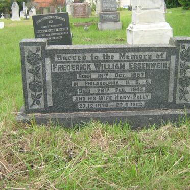 ESSENWEIN Frederick William 1857-1945 &amp; Mary 1870-1962