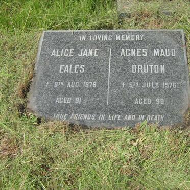 EALES Alice Jane -1976 :: BRUTON Agnes Maud -1976