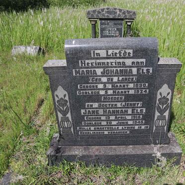 ELS Maria Johanna nee DE LANGE 1890-1924 :: ELS Jane Hannah 1915-1945