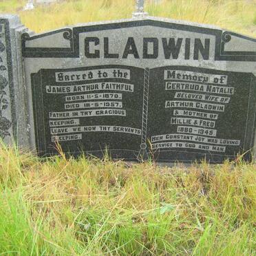 GLADWIN James Arthur Faithful 1870-1957 &amp; Gertruda Natalie 1880-1945