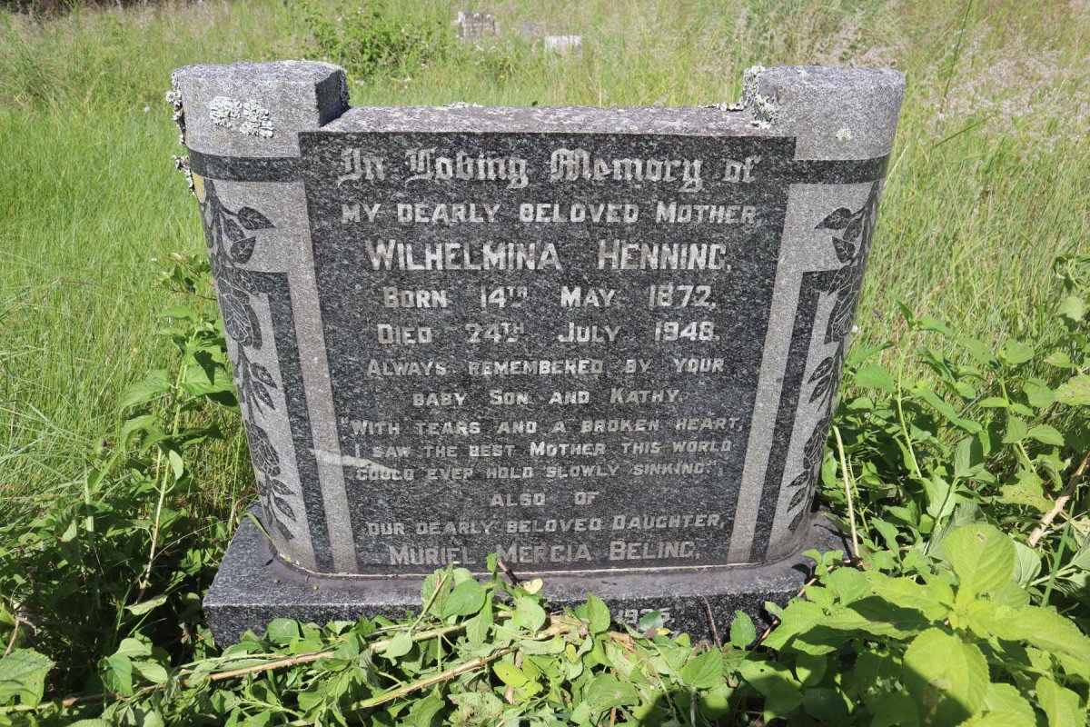 HENNING Wilhelmina 1872-1948 :: BELING Muriel Mercia 1935-1937