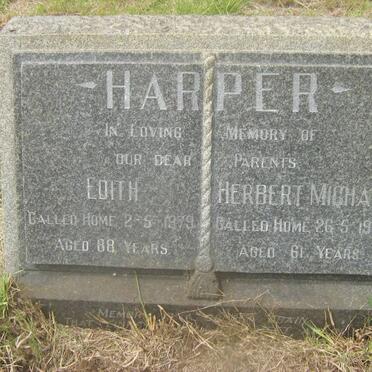 HARPER Herbert Michael -1946  &amp; Edith - 1979