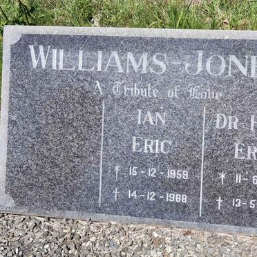 JONES Hugh Eric, WILLIAMS 1915-1991 :: WILLIAMS-JONES Ian Eric 1959-1988