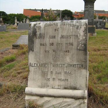 JOHNSTON Alexander Forrest -1944 &amp; Mary Ann -1936 