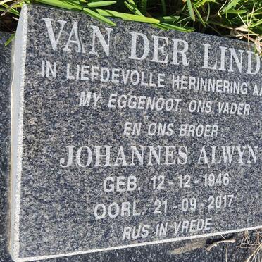 LINDE Johannes Alwyn, van der 1946-2017