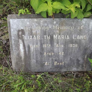 LANG Elizabeth Maria -1936