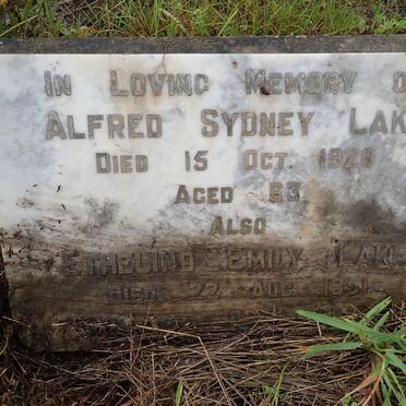 LAKE Alfred Sydney -1920 &amp; Ethelind Emily -1951