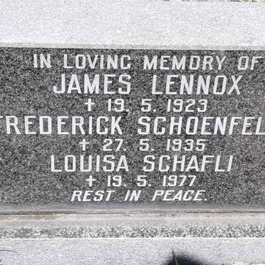 LENNOX James -1923 :: SCHOENFELDT Frederick -1935 :: SCHAFLI Louisa -1977