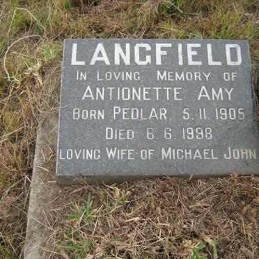 LANGFIELD Antionette Amy nee PEDLAR 1905-1998
