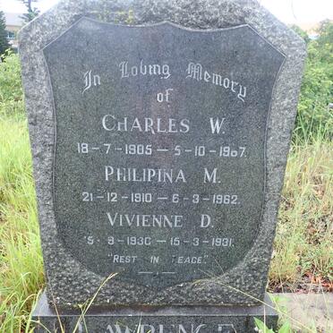 LAWRENCE Charles W. -19?7 &amp; Philipina M. 1910-1962 :: LAWRENCE Vivienne D. 1930-1931