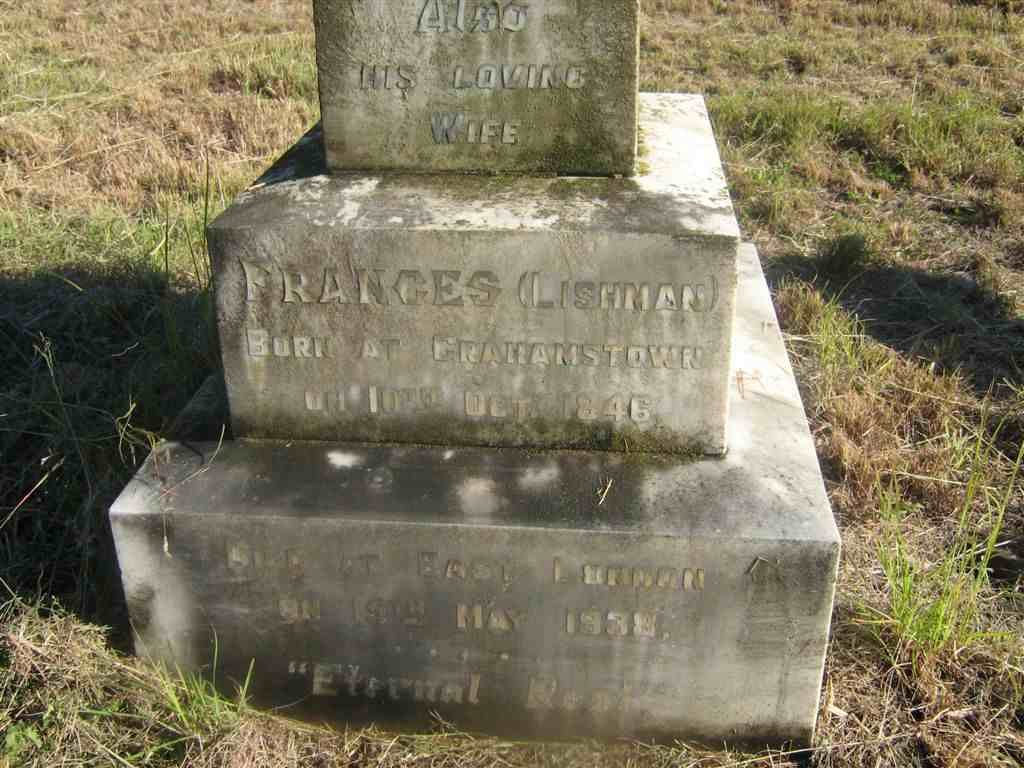 LISHMAN Frances 1846-1938