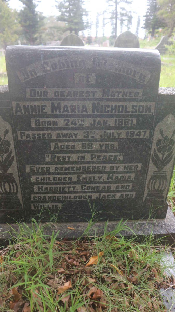 NICHOLSON Annie Maria 1861-1947