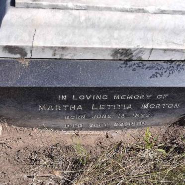 NORTON Martha Letitia 1869-1901