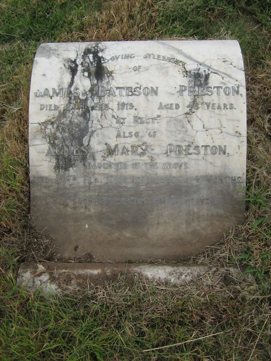 PRESTON James Bateson -1919 &amp; Agnes Mary -1910