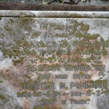 POHLMAN Charles W. -1928 &amp; Myrtle M. 1894-1948