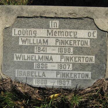 PINKERTON William 1841-1898 :: PINKERTON Wilhelmina 1836-1907 :: PINKERTON  Isabella 1868-1937
