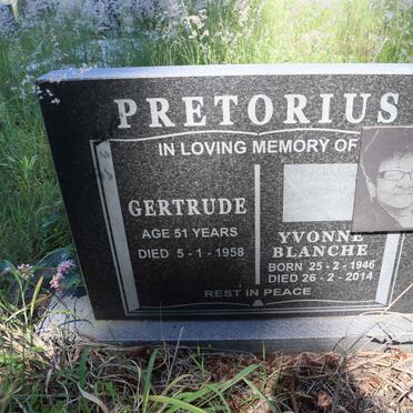 PRETORIUS Gertrude -1958 :: PRETORIUS Yvonne Blanche 1946-2014