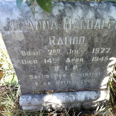 RAMOO Johanna Magdalene 1922-1945