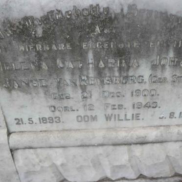 RENSBURG Willie, Janse van 1893-1969 &amp; Helena Catharina Johanna STRYDOM 1900-1943
