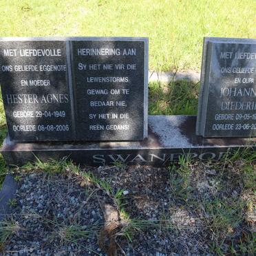 SWANEPOEL Johannes Diederik 1949-2013 &amp; Hester Agnes 1949-2006