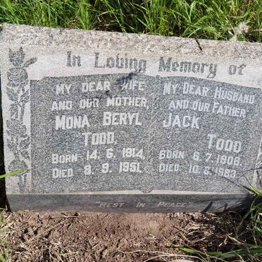 TODD Jack 1908-1983 &amp; Mona Beryl 1914-1951
