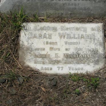 WILLIAMS Sarah nee VINES -1937