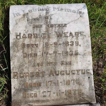 WEARE Harriet 1839-1905 :: WEARE Rupert Augustus 1870-1926