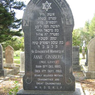 GINSBERG Annie nee LEVY 1880-1968