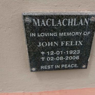 MACLACHLAN John Felix 1923-2006