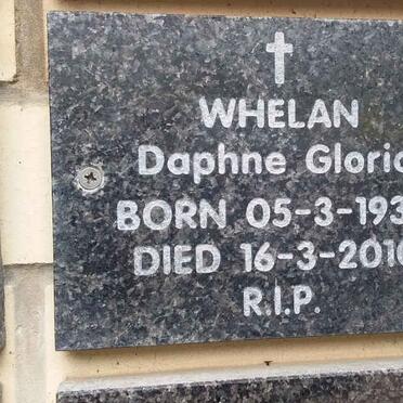 WHELAN Daphne Gloria 1930-2010
