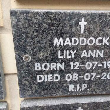 MADDOCK Lily Ann 1925-2011