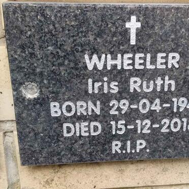 WHEELER Iris Ruth 1940-2018